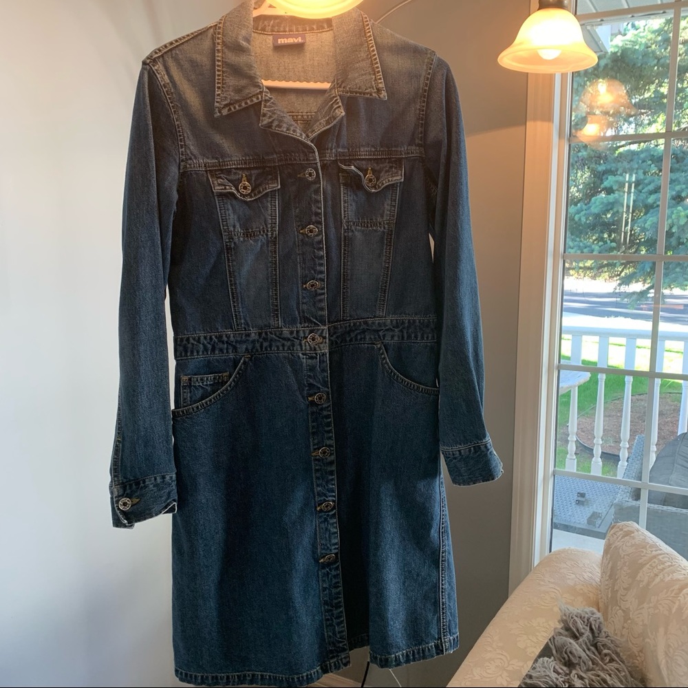 Mavi long sleeve denim dress button up